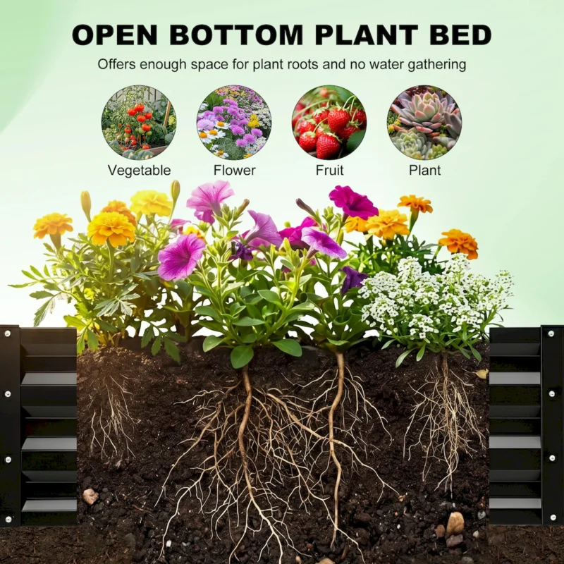 Raised Garden Bed with Arch Trellis, 2 Pack Metal Planter Boxes with Garden Arch, Outdoor Garden Planter for Climbing Plants Vegetables Flowers - Image 4