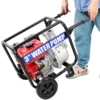 Gas Engine Powered Water Pump 3" inlet&outlet, Flow:264Gpm , 7HP Engine 212CC, EPA Certificated, 3in NPT Connector, 3in to 2in coupler 2in1, 50 ft Discharge Hose, 12 ft Suction Hose, Wheels and Handle  - Image 12