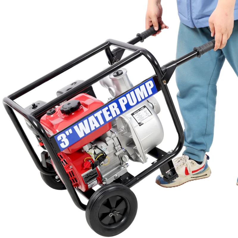 Gas Engine Powered Water Pump 3" inlet&outlet, Flow:264Gpm , 7HP Engine 212CC, EPA Certificated, 3in NPT Connector, 3in to 2in coupler 2in1, 50 ft Discharge Hose, 12 ft Suction Hose, Wheels and Handle  - Image 12