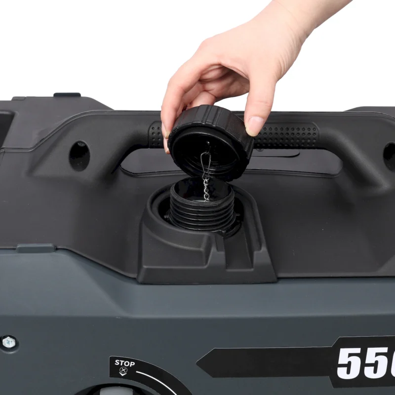 Super quiet Inverter Generator 5.5KW portable generator electric&remote start, foldable handle with wheels, 224cc 4 stroke EPA compliant, Gas&LPG Dual Fuel, With CO Sensor for more safety using  - Image 15