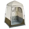 Camping Shower Tent, 1 Room, Foldable Privacy Tent Changing Room with Ground Stakes, Ropes, Carry Bag, and Crossbar, 210D Oxford Fabric with Silver Coating, for Camping, Beach, and Fishing