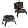 Outsunny 14" Portable Charcoal Grill, Tabletop Small BBQ Grill for Outdoor Cooking, Camping, Tailgating, Enamel Coated, Vent, Folding Legs, Black - Image 5