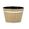 Resin Whiskey Barrel Planter Garden Flower Plant Pot 11.81 x 11.81 x 8.27 in - Image 6
