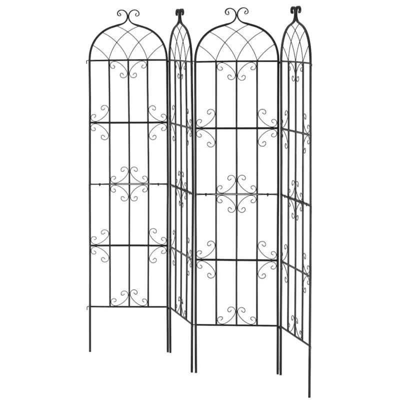 4 Packs Metal Garden Trellis for Climbing Plant Support 87x20 in Rustproof - Image 10