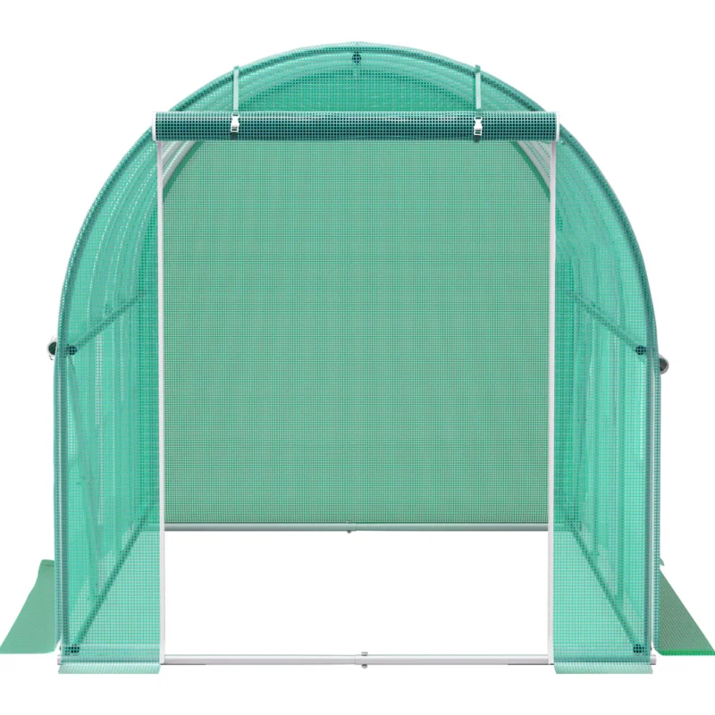 Walk-in Tunnel Greenhouse 9.58x6.43x6.23ft Galvanized Frame PE Cover White - Image 6