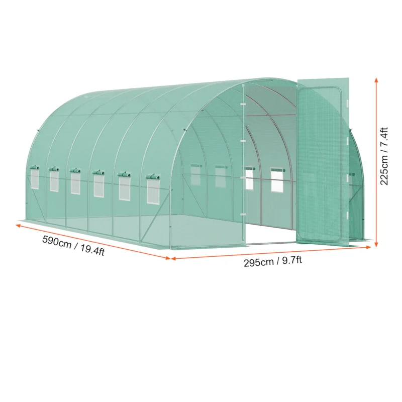 Walk-in Greenhouse, 55.5" x 56.1" x 78.7" Greenhouse for Outdoors with PE Cover, 2 Tiers 8 Shelves, Roll-Up Zipper Door, Walk in Green House, Portable Plant Garden Hot House for Backyard Outside  - Image 5