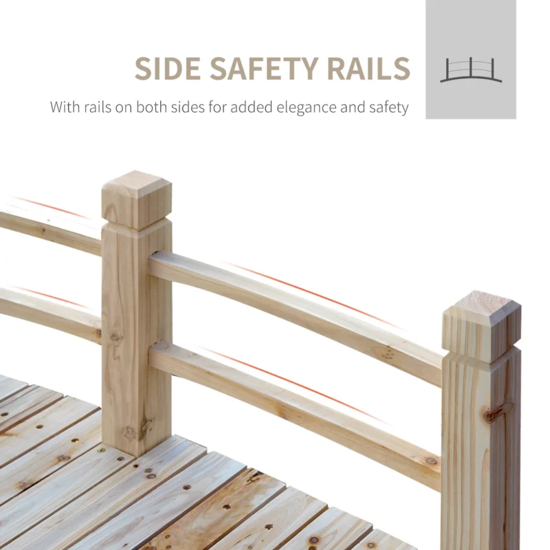 Wooden Garden Bridge Arc Footbridge - Image 2