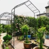 Metal Garden Arch L56.3'' x W16.93'' x H94.5'' Climbing Plants Support Rose Arch Outdoor Black - Image 3