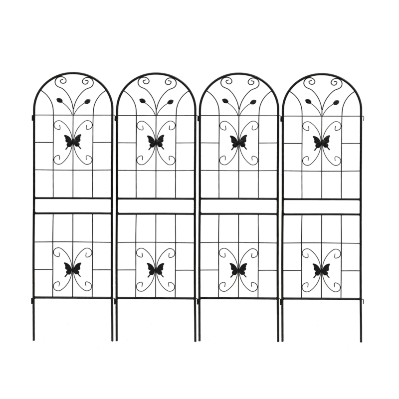 4 Pack Metal Garden Trellis 71" x 19.7" Rustproof Trellis for Climbing Plants Outdoor Flower Support Black - Image 5