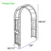 Metal Garden Arch L59'' x W17.71'' x H90.55'' Climbing Plants Support Rose Arch Outdoor Black - Image 12