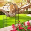 Metal Garden Arch L42.24'' x W17.52'' x H85.82'' Climbing Plants Support Rose Arch Outdoor Black - Image 7
