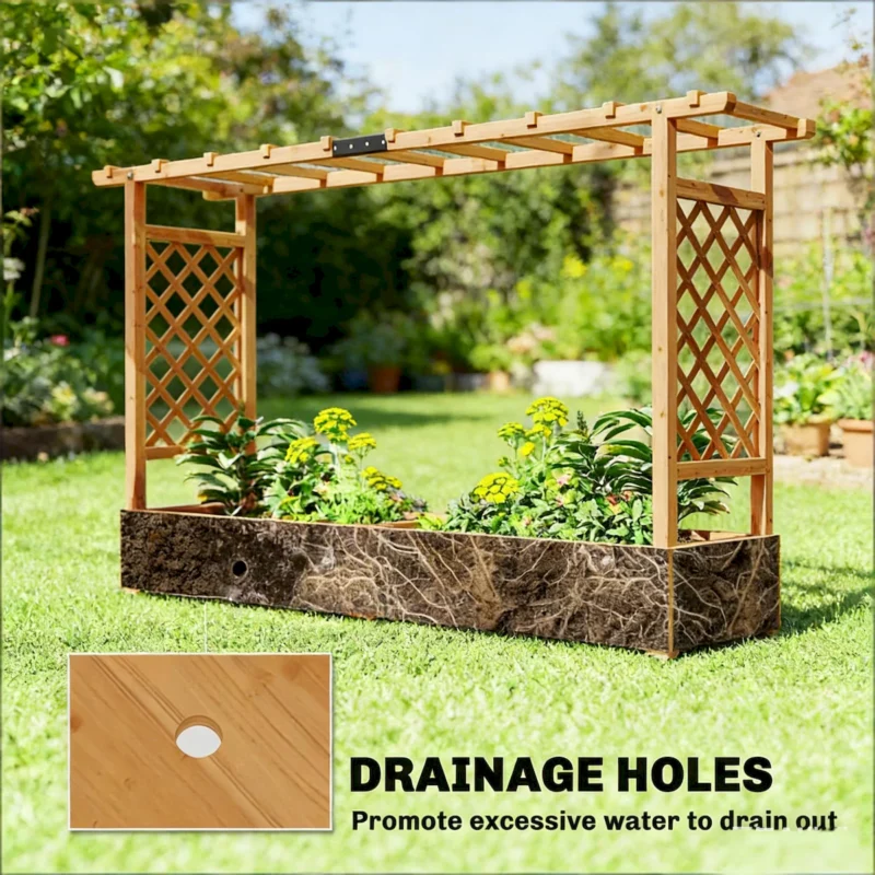 Wooden Planter Box,Trellis Planter,Raised Garden Bed - Image 6