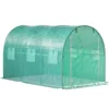 Walk-in Tunnel Greenhouse, 9.8 x 6.6 x 6.6 ft Portable Plant Hot House w/ Galvanized Steel Hoops, 1 Top Beam, Diagonal Poles, Zippered Door & 6 Roll-up Windows, Green  - Image 4