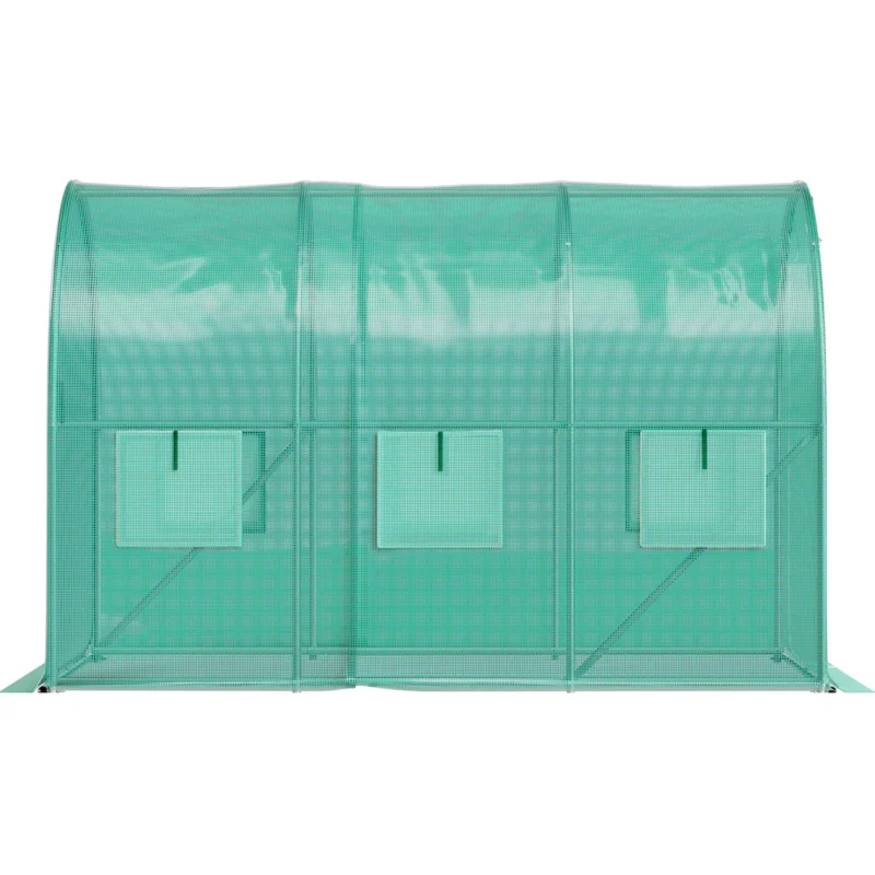 Walk-in Tunnel Greenhouse 9.58x6.43x6.23ft Galvanized Frame PE Cover White - Image 5