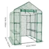 Walk-in Tunnel Greenhouse, 15 x 6.5 x 7 ft Portable Plant Hot House w/ Galvanized Steel Hoops, 1 Top Beam, Diagonal Poles, Zippered Door & 8 Roll-up Windows, White - Image 7