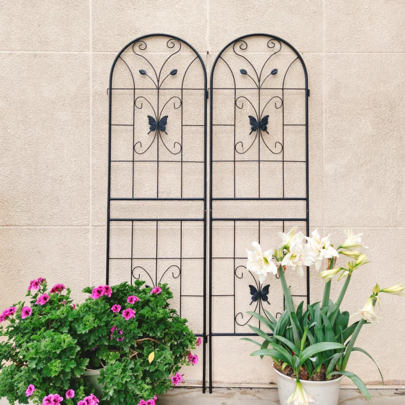 4 Pack Metal Garden Trellis 71" x 19.7" Rustproof Trellis for Climbing Plants Outdoor Flower Support Black - Image 4