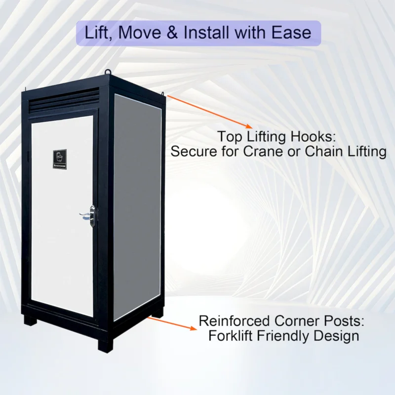 Person Portable Toilet Cabin – Outdoor Restroom with Light, Sink & Vent Fan  - Image 4