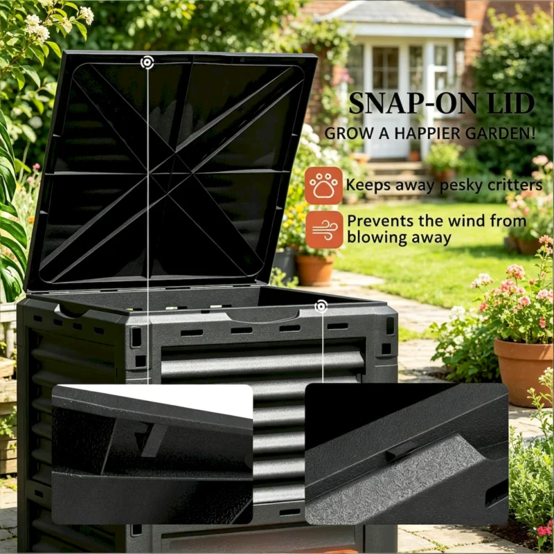 Fertile Soil Aerating Box,Outdoor Large Capacity Composter,Garden Compost Bin - Image 4