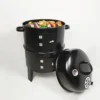 Outdoor double-layer grill, charcoal wood fired braising and smoking stove  - Image 6