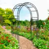 Metal Garden Arch L59'' x W17.71'' x H90.55'' Climbing Plants Support Rose Arch Outdoor Black - Image 11