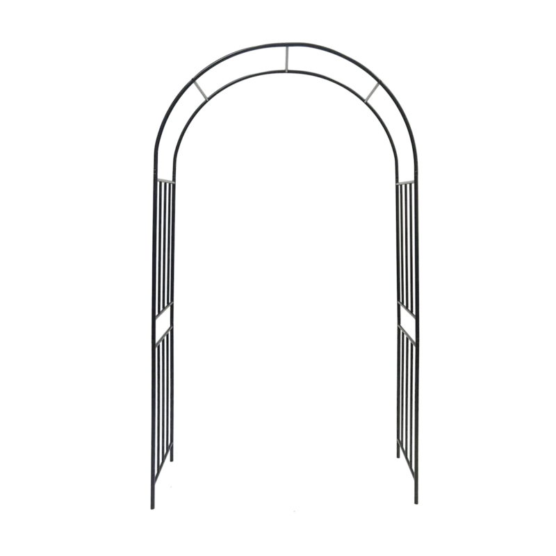 Metal Garden Arch L42.24'' x W17.52'' x H85.82'' Climbing Plants Support Rose Arch Outdoor Black - Image 6