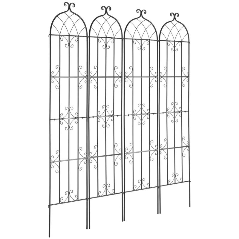 4 Packs Metal Garden Trellis for Climbing Plant Support 87x20 in Rustproof - Image 8