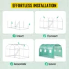 Walk-in Tunnel Greenhouse, 9.8 x 6.6 x 6.6 ft Portable Plant Hot House w/ Galvanized Steel Hoops, 1 Top Beam, Diagonal Poles, Zippered Door & 6 Roll-up Windows, Green  - Image 3