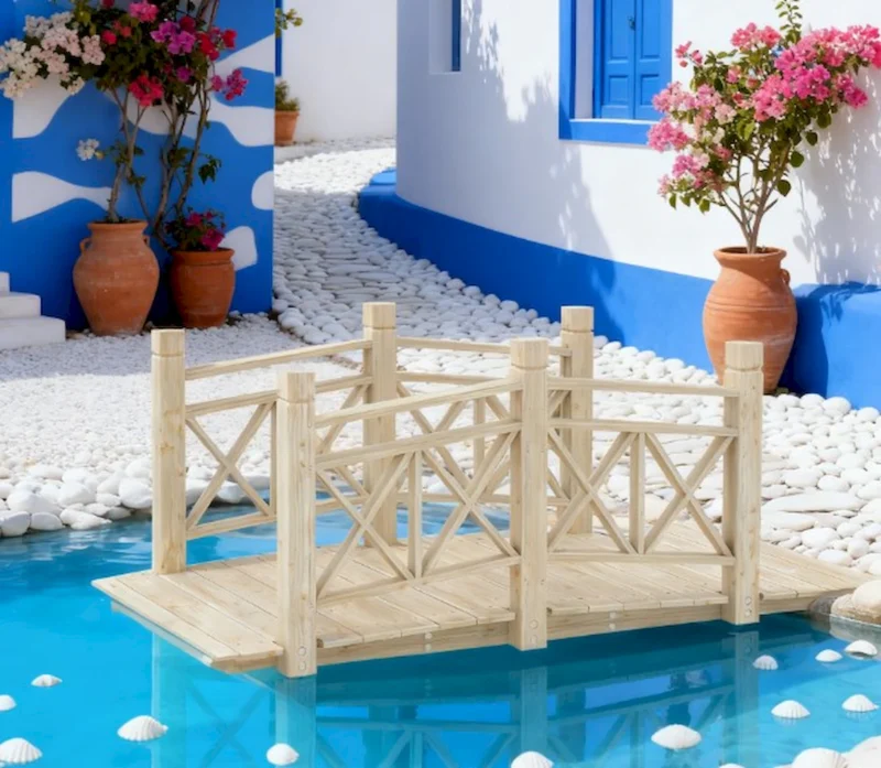 Garden Bridge Footbridge for Backyard Ponds, Creeks, Streams,Wooden Garden Bridge - Image 2