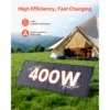 400W Foldable Solar Panel, 24% High-Efficiency Portable Monocrystalline Solar Panel Charger with MC4 Output & 10-in-1 DC Adapter, IP67 Waterproof for Power Stations, Camping, Hiking Trips - Image 3