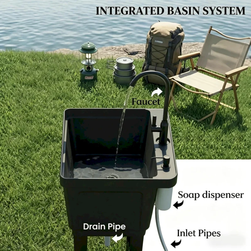 Integrated Hygienic Design Sink Station,Flexible Sink Station,Freestanding Sink Station,Portable Camping Sink - Image 2