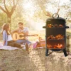 Outdoor double-layer grill, charcoal wood fired braising and smoking stove  - Image 5