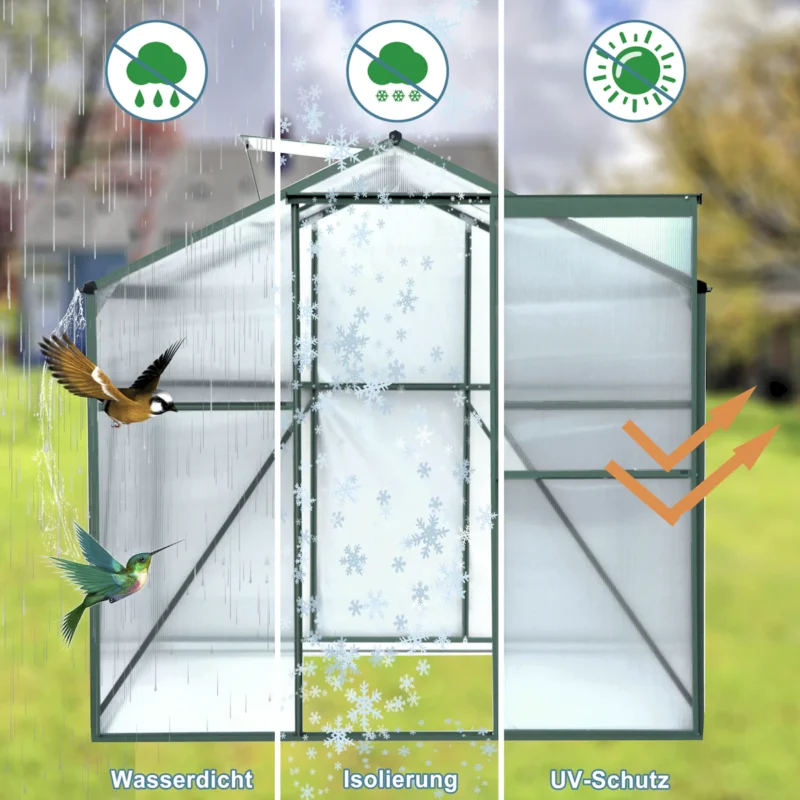 Polycarbonate Greenhouse,6'x 8' Heavy Duty Walk-in Plant Garden Greenhouse for Backyard/Outdoor - Image 3