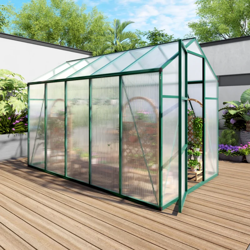 Newly marketed Gain height windproofaluminum greenhouse 6x10 FT Polycarbonate Greenhouse Raised Base and Anchor Aluminum Heavy Duty Walk-in Greenhouses for Outdoor Backyard in All Season - Image 5