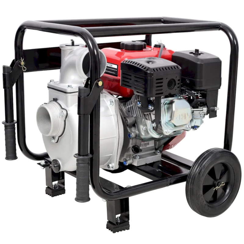 Gas Engine Powered Water Pump 3" inlet&outlet, Flow:264Gpm , 7HP Engine 212CC, EPA Certificated, 3in NPT Connector, 3in to 2in coupler 2in1, 50 ft Discharge Hose, 12 ft Suction Hose, Wheels and Handle  - Image 9