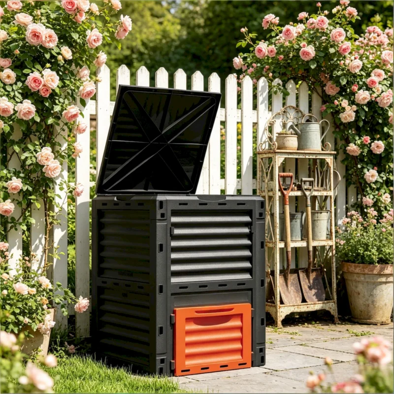 Fertile Soil Aerating Box,Outdoor Large Capacity Composter,Garden Compost Bin - Image 2