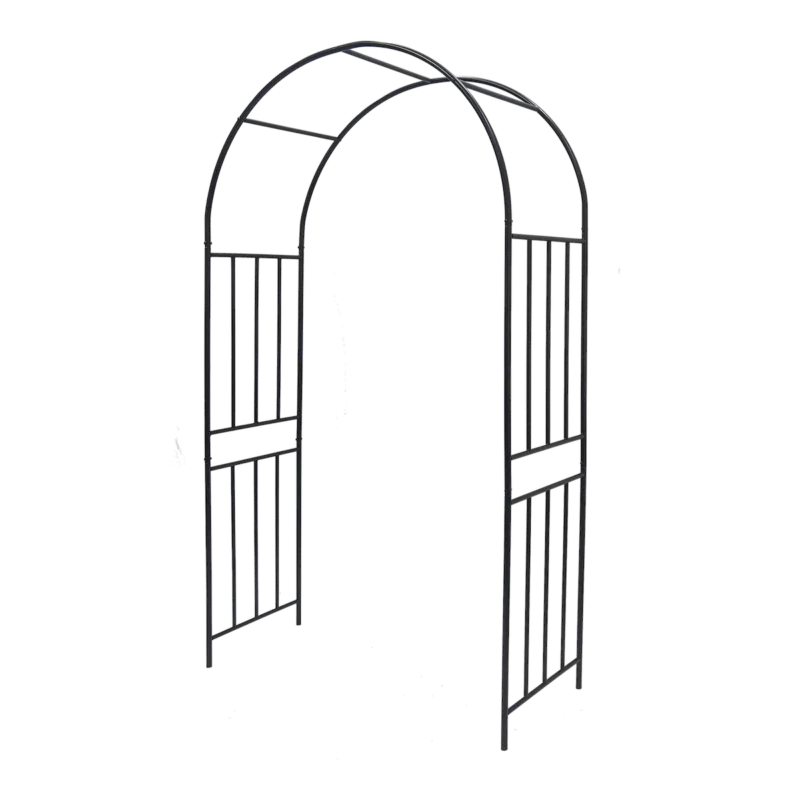 Metal Garden Arch L42.24'' x W17.52'' x H85.82'' Climbing Plants Support Rose Arch Outdoor Black - Image 5
