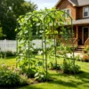 Heavy Duty 20mm Large Diameter Metal Cucumber & Loofah Trellis, U-Shape Garden Arch for Raised Bed, Climbing Vegetable Plant Support