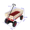 outdoor sport wagon tools cart wooden side panels air tires Wagon (red) - Image 17