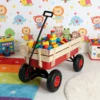 outdoor sport wagon tools cart wooden side panels air tires Wagon (red) - Image 8