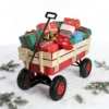 outdoor sport wagon tools cart wooden side panels air tires Wagon (red) - Image 7