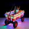 outdoor sport wagon tools cart wooden side panels air tires Wagon (red) - Image 4