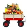 outdoor sport wagon tools cart wooden side panels air tires Wagon (red) - Image 24