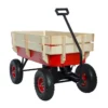 outdoor sport wagon tools cart wooden side panels air tires Wagon (red) - Image 21