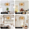 29" Mid-Century Modern 12-Light Starburst Chandelier – Gold Sputnik Pendant Light Fixture for Living Room, Dining Room, or Foyer (Bulb Not Included) - Image 12