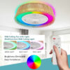 21" Modern Rustic Ceiling Fan Light with LED RGB Mood Lighting, Rope Woven Design, Quiet Fan, Semi Flush Mount for Bedroom, Living Room, or Dining Room ((Silent/6-Speed/Reversible/DC Motor)) - Image 5