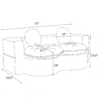 Convertible Sleeper Sofa, Modern Folding Futon Corduroy Floor Foam Compression Loveseat Sofa Bed Couch, Foldable Full Size Guest Bed with 2 Pillows for Living Room Bedroom Apartment - Image 16
