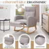 015B-Teddy Fabric Leisure Rocking Chair,Nursery Rocking Chair With Adjustable Footstool,Thickened Headrest And High Backrest, Storage Pocket On The Right Side,The Base Rocker Is Solid Wood - Image 16