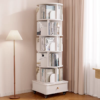 (UPGRADED) Rotating Bookshelf, 360 Display Corner Bookshelf for Small Space, 6 Tier Bookcase Storage Rack with Wheels, Wood Narrow Organizer for Bedroom, Living Room, Study Room, Walnut Brown - Image 2