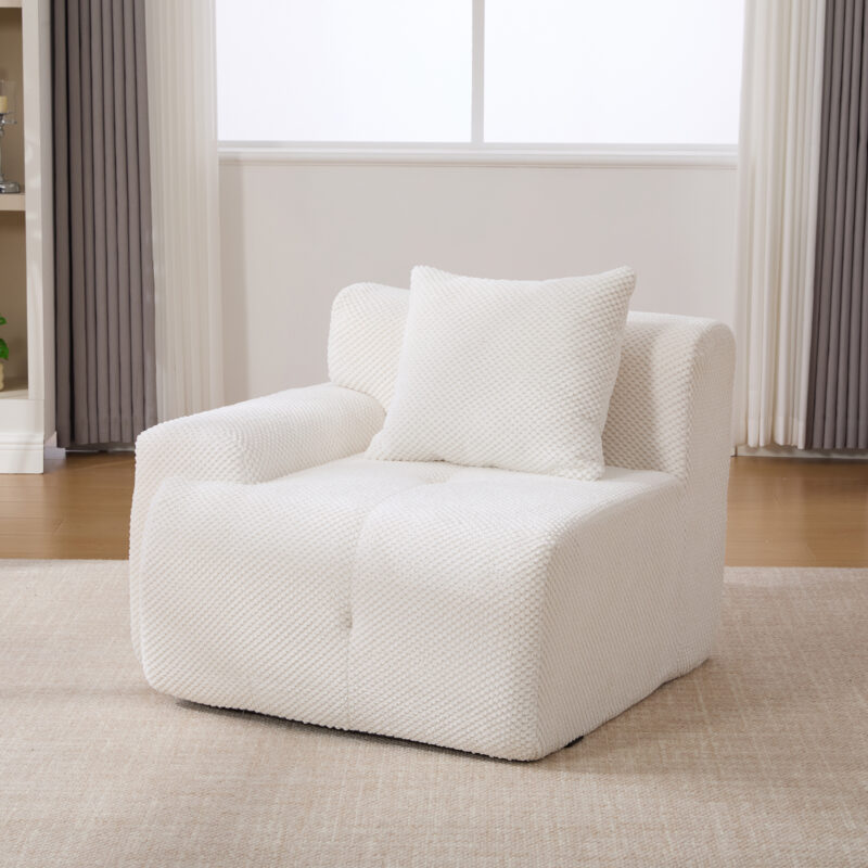 73" Modern Modular Sectional Sofa Loveseat, 2 Seater Tufted Comfy Cloud Tufted Floor Convertible Couch with 2 Pillows, Boneless Conversion Sofa for Living Room,Office, Apartment,Guestroom - Image 12