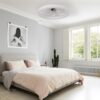 20" Flush Mount Ceiling Fans with Lights and Remote, 3000K-6000K Dimmable LED Fandelier Low Profile Chandelier Ceiling Fan for Bedroom Living Room, White - Image 6